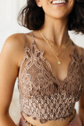 POL Live In Lace Bralette in Mauve SALE